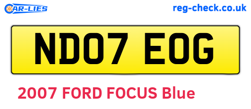 ND07EOG are the vehicle registration plates.