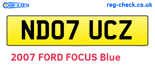 ND07UCZ are the vehicle registration plates.