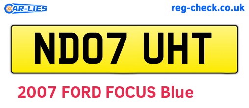 ND07UHT are the vehicle registration plates.