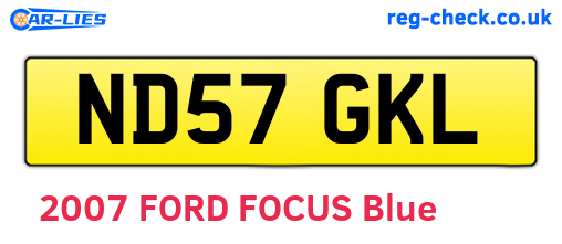ND57GKL are the vehicle registration plates.