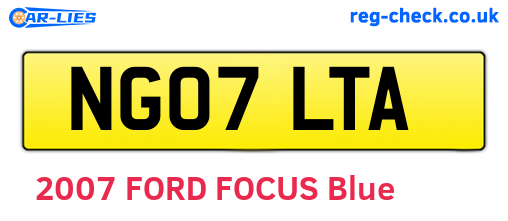 NG07LTA are the vehicle registration plates.