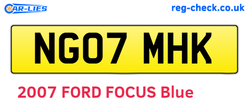 NG07MHK are the vehicle registration plates.