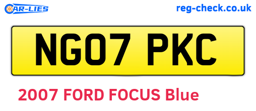 NG07PKC are the vehicle registration plates.