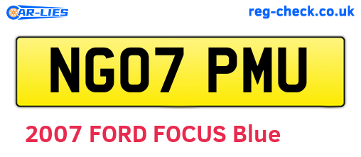 NG07PMU are the vehicle registration plates.