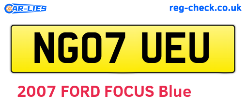 NG07UEU are the vehicle registration plates.