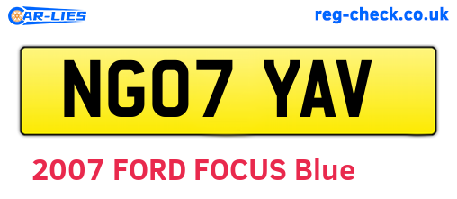 NG07YAV are the vehicle registration plates.