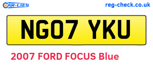 NG07YKU are the vehicle registration plates.