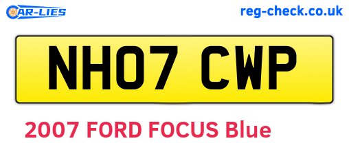 NH07CWP are the vehicle registration plates.