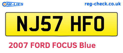 NJ57HFO are the vehicle registration plates.