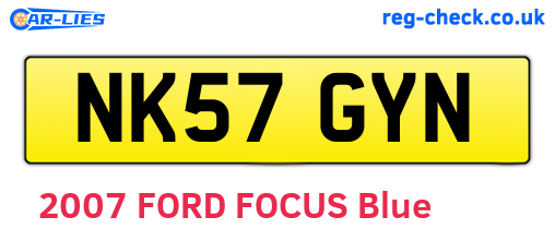 NK57GYN are the vehicle registration plates.