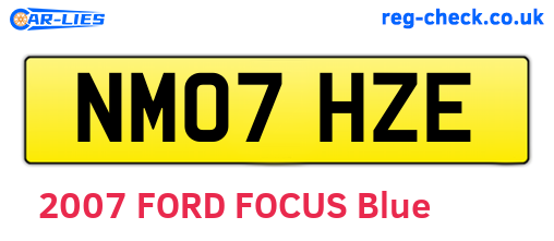 NM07HZE are the vehicle registration plates.