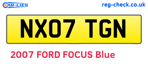 NX07TGN are the vehicle registration plates.