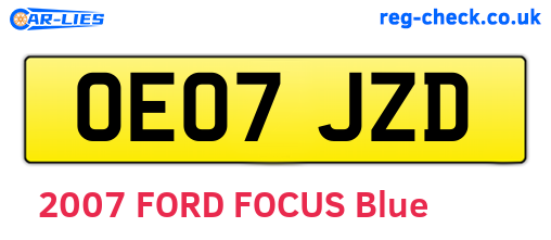 OE07JZD are the vehicle registration plates.