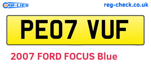 PE07VUF are the vehicle registration plates.