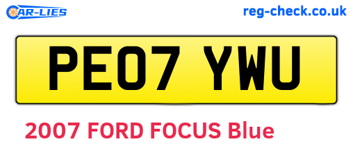 PE07YWU are the vehicle registration plates.
