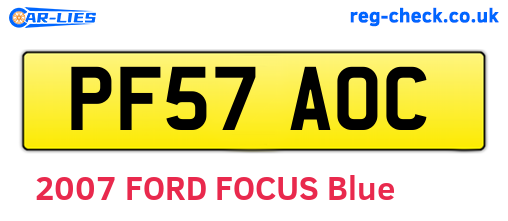 PF57AOC are the vehicle registration plates.