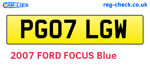 PG07LGW are the vehicle registration plates.