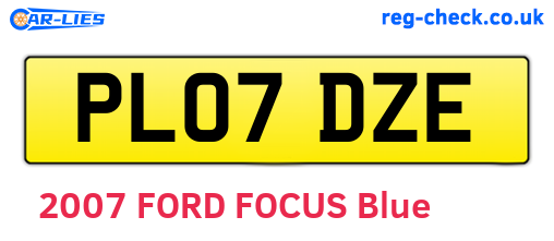 PL07DZE are the vehicle registration plates.
