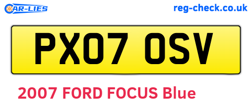 PX07OSV are the vehicle registration plates.