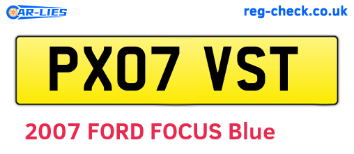 PX07VST are the vehicle registration plates.