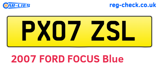 PX07ZSL are the vehicle registration plates.