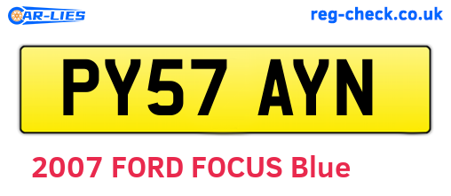 PY57AYN are the vehicle registration plates.