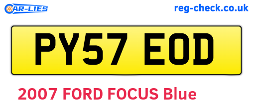 PY57EOD are the vehicle registration plates.