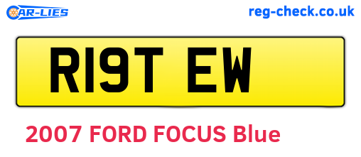 R19TEW are the vehicle registration plates.