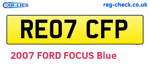 RE07CFP are the vehicle registration plates.
