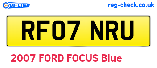 RF07NRU are the vehicle registration plates.