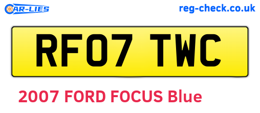 RF07TWC are the vehicle registration plates.