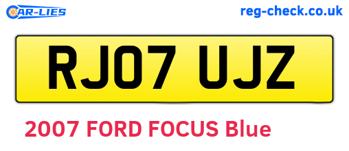 RJ07UJZ are the vehicle registration plates.