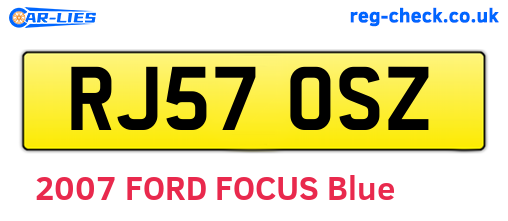 RJ57OSZ are the vehicle registration plates.