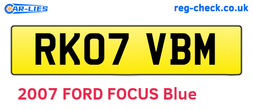 RK07VBM are the vehicle registration plates.