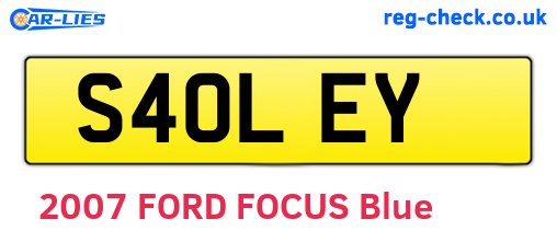 S40LEY are the vehicle registration plates.