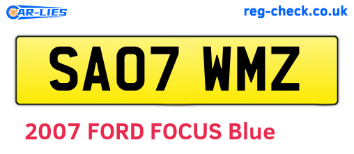 SA07WMZ are the vehicle registration plates.