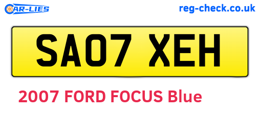 SA07XEH are the vehicle registration plates.