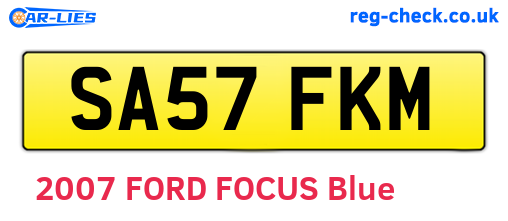 SA57FKM are the vehicle registration plates.