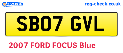 SB07GVL are the vehicle registration plates.