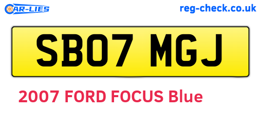 SB07MGJ are the vehicle registration plates.