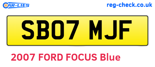 SB07MJF are the vehicle registration plates.