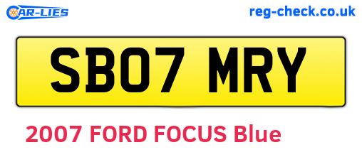 SB07MRY are the vehicle registration plates.