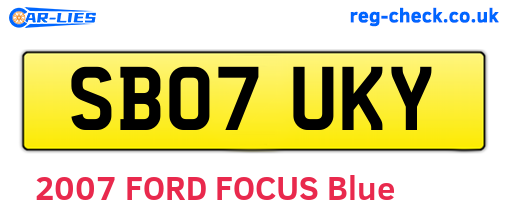 SB07UKY are the vehicle registration plates.