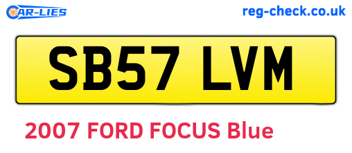 SB57LVM are the vehicle registration plates.