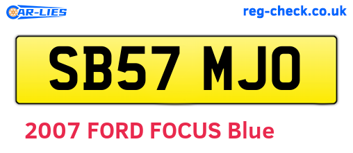 SB57MJO are the vehicle registration plates.