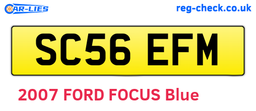 SC56EFM are the vehicle registration plates.
