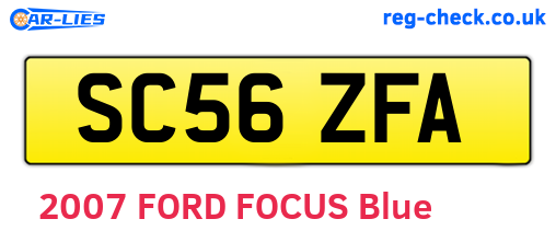 SC56ZFA are the vehicle registration plates.