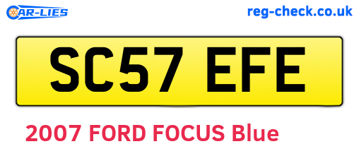 SC57EFE are the vehicle registration plates.