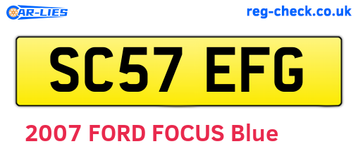 SC57EFG are the vehicle registration plates.