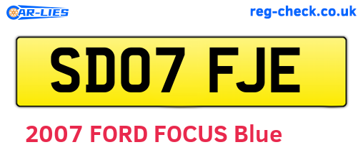 SD07FJE are the vehicle registration plates.